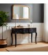 Escritorio color negro patinado de madera maciza con tres cajones mdmhogar