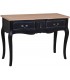 Escritorio color negro patinado de madera maciza con tres cajones