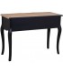 Escritorio color negro patinado de madera maciza con tres cajones 2
