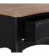 Escritorio color negro patinado de madera maciza con tres cajones 4