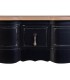Escritorio color negro patinado de madera maciza con tres cajones 5