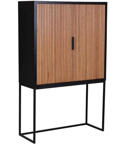Armario alacena industrial de madera color nogal estilo industrial