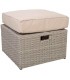 Set de exterior de ratán gris con sofá sillones mesa y reposapiés 3