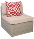 Set de exterior de ratán gris con sofá sillones mesa y reposapiés 4