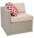 Set de exterior de ratán gris con sofá sillones mesa y reposapiés 6