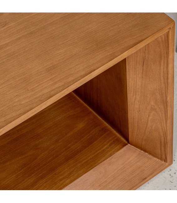 Mueble de TV extensible  madera de roble con cerámica mármol 4