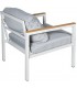 Set de exterior en aluminio color blanco con sofá y sillones 3