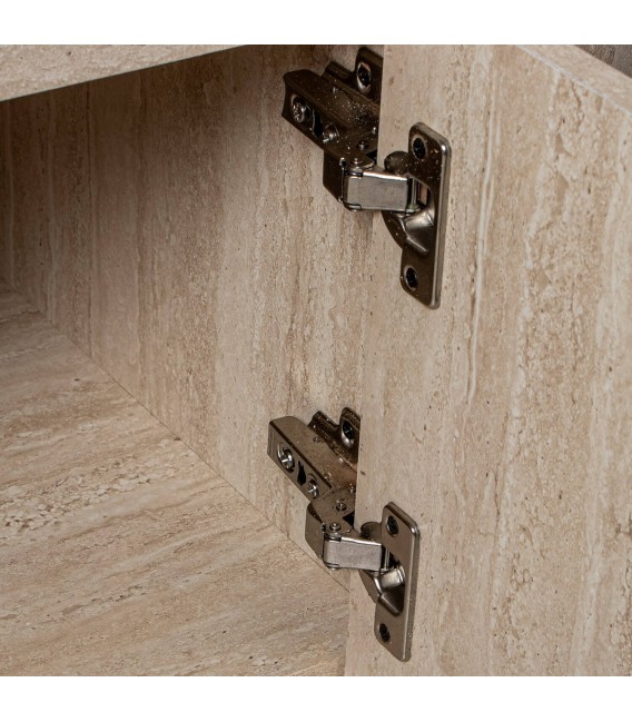 Mueble de TV de madera natural con papel travertino contemporáneo 6