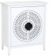 Taquillón estilo colonial blanco de madera tallada 2 puertas