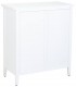 Taquillón estilo colonial blanco de madera tallada 2 puertas 2