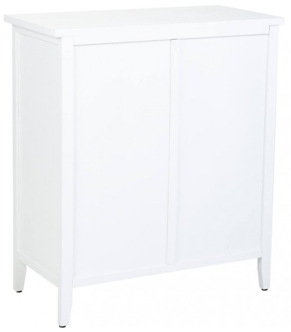 Taquillón estilo colonial blanco de madera tallada 2 puertas 2