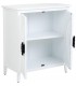 Taquillón estilo colonial blanco de madera tallada 2 puertas 3