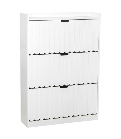 Zapatero madera blanco 3 puertas  abatibles independientes