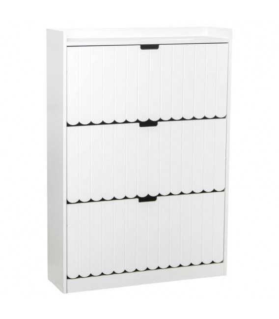 Zapatero madera blanco 3 puertas  abatibles independientes