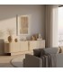 Mueble de TV madera color beige con mármol blanco contemporáneo mdmhogar