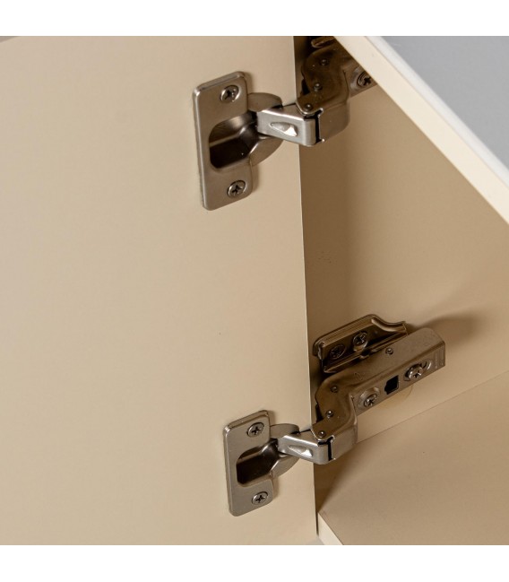 Mueble de TV madera color beige con mármol blanco contemporáneo 3