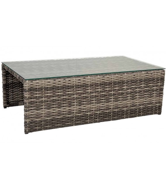 Set de exterior ratán gris oscuro con sofá con sillones y mesa 1