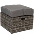 Set de exterior ratán gris oscuro con sofá con sillones y mesa  3