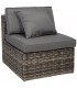 Set de exterior ratán gris oscuro con sofá con sillones y mesa  4