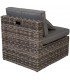 Set de exterior ratán gris oscuro con sofá con sillones y mesa  5