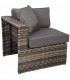 Set de exterior ratán gris oscuro con sofá con sillones y mesa  6