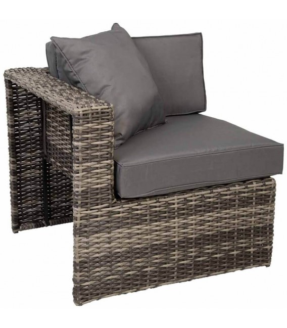 Set de exterior ratán gris oscuro con sofá con sillones y mesa  6