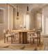 Mesa de comedor redonda madera de roble macizo con estilo boho mdmhogar