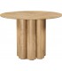 Mesa de comedor redonda madera de roble macizo con estilo boho