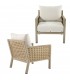 Set de exterior ratán natural con sofá mesa de centro y sillones 2
