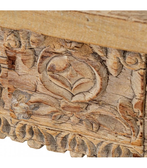 Consola de entrada étnica en madera de mango tallada artesanal 3