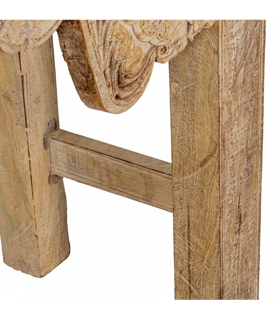 Consola de entrada étnica en madera de mango tallada artesanal 4