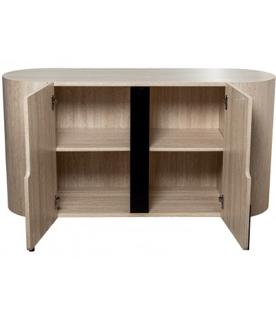 Aparador de madera contemporáneo efecto travertino de dos puertas