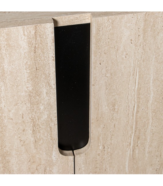 Aparador de madera contemporáneo efecto travertino de dos puertas 5