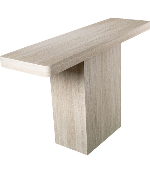 Consola de entrada madera efecto travertino estilo contemporáneo  2