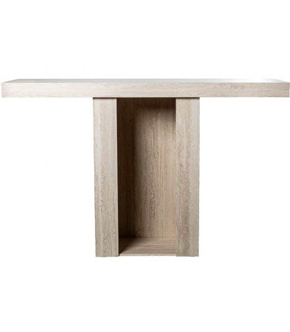 Consola de entrada madera efecto travertino estilo contemporáneo  4