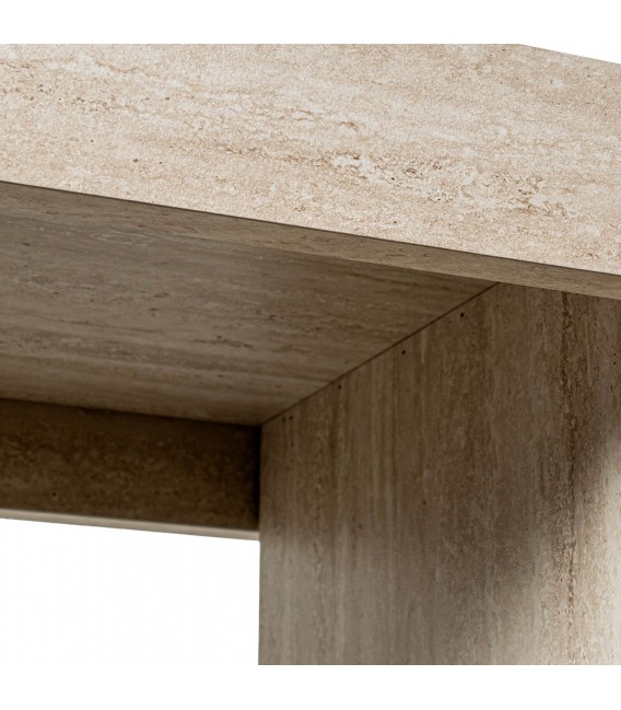 Consola de entrada madera efecto travertino estilo contemporáneo  5