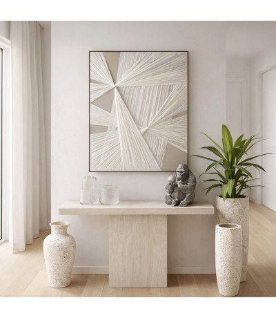 Consola de entrada madera efecto travertino estilo contemporáneo mdmhogar