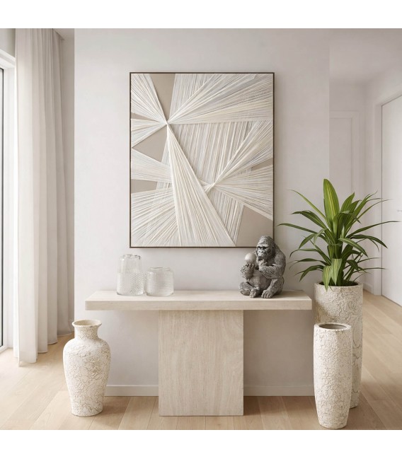 Consola de entrada madera efecto travertino estilo contemporáneo mdmhogar
