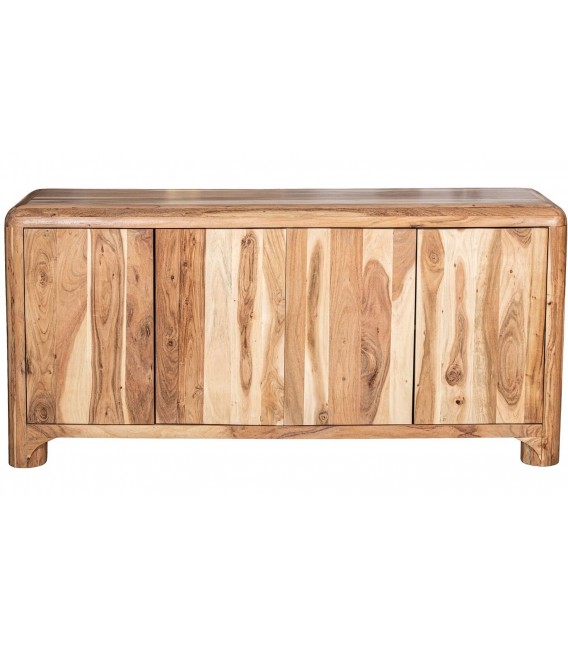Aparador estilo boho de madera acacia cuatro puertas en nogal 1