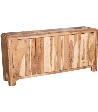 Aparador estilo boho de madera acacia cuatro puertas en nogal