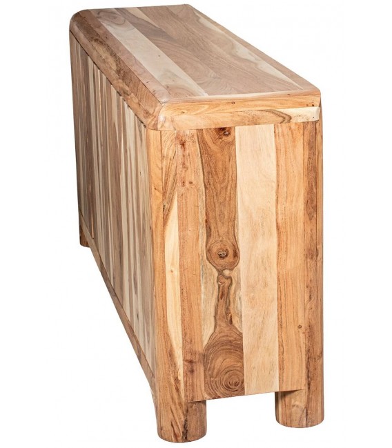 Aparador estilo boho de madera acacia cuatro puertas en nogal 3