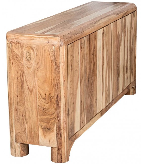 Aparador estilo boho de madera acacia cuatro puertas en nogal 4
