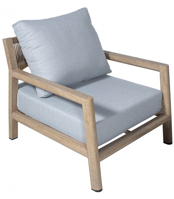 Set de exterior en aluminio imitación madera con sillones y mesa  1