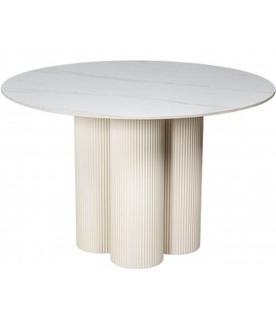 Mesa de comedor redonda cerámica mármol estilo contemporáneo