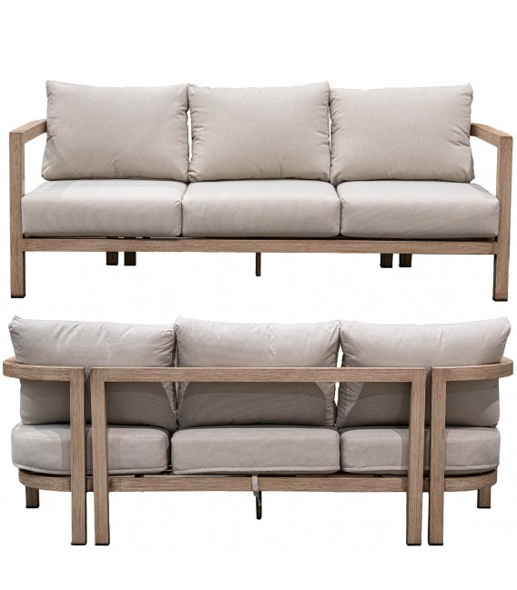 Set de jardín aluminio imitación madera estilo contemporáneo 2