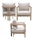 Set de jardín aluminio imitación madera estilo contemporáneo 4