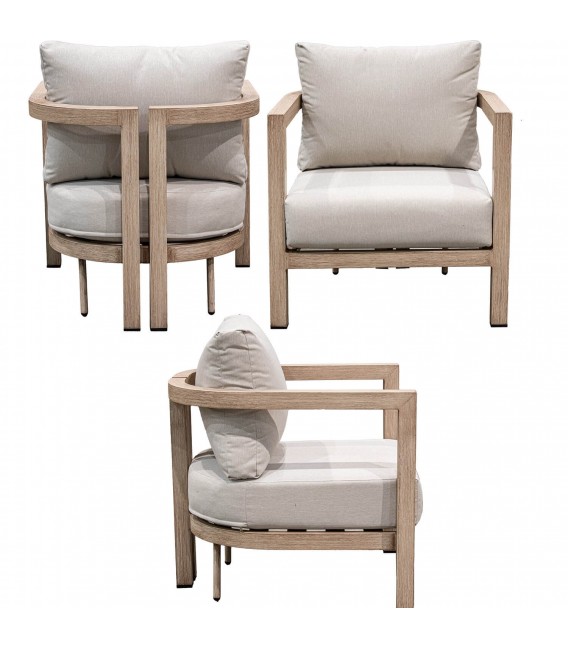 Set de jardín aluminio imitación madera estilo contemporáneo 4