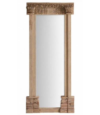 Espejo vestidor de madera de teca tallado a mano estilo étnico XL 1