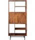 Estantería de madera de mango estilo industrial con dos puertas 1