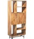 Estantería de madera de mango estilo industrial con dos puertas